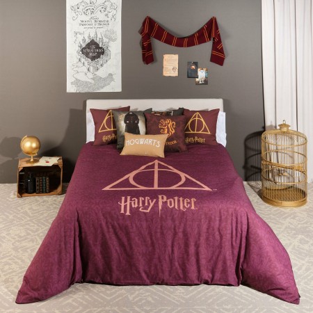 Housse de Couette Harry Potter Deathly Hallows 220 x 220 cm Lit 2 persones