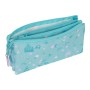 Trousse Fourre-Tout Triple Frozen Hello spring Bleu clair 22 x 12 x 3 cm
