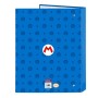 Carpeta de anillas Super Mario Play Azul Rojo A4 26.5 x 33 x 4 cm