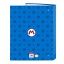 Reliure à anneaux Super Mario Play Bleu Rouge A4 26.5 x 33 x 4 cm