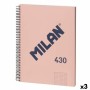 Carnet Milan 430 Rose A4 80 Volets (3 Unités)