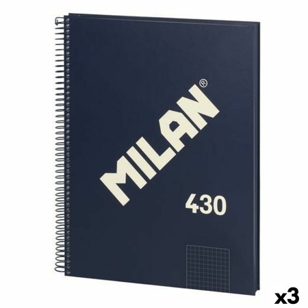 Libreta Milan 430 Azul A4 80 Hojas (3 Unidades)