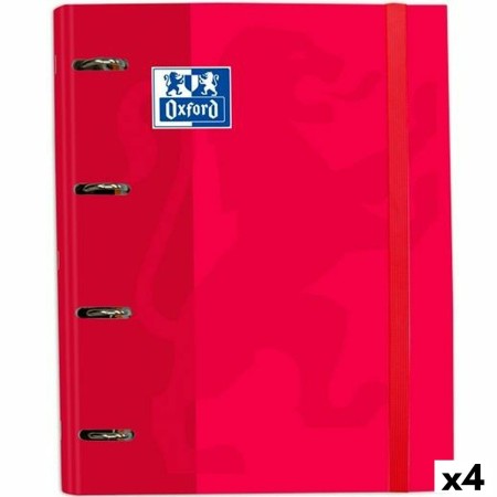 Reliure à anneaux Oxford Classic Rouge A4+ (4 Unités)