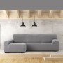 Funda para chaise longue de brazo largo izquierdo Eysa JAZ Gris 180 x 120 x 360 cm