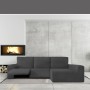 Funda para chaise longue de brazo largo derecho Eysa JAZ Gris oscuro 180 x 120 x 360 cm