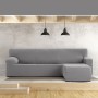 Housse pour chaise longue accoudoir court droit Eysa JAZ Gris 120 x 120 x 360 cm