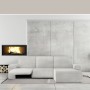 Housse pour chaise longue accoudoir court droit Eysa JAZ Blanc 120 x 120 x 360 cm