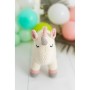 Peluche Crochetts AMIGURUMIS MINI Blanco Gris Unicornio 46 x 36 x 16 cm