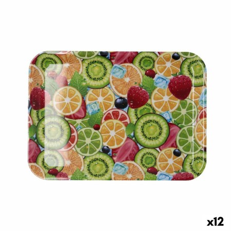 Bandeja de desayuno Quid Habitat Multicolor Plástico 32 x 23 x 1,7 cm Con asas Frutas (12 Unidades)