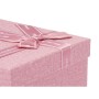 Juego de Cajas Decorativas Rosa Cartón Lazo 3 Piezas