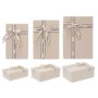 Juego de Cajas Decorativas Beige Cartón Lazo 3 Piezas