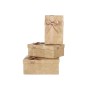 Set de boîtes décoratives Beige Carton Rayures Lien 3 Pièces