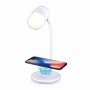 Lampe LED avec haut-parleur et chargeur sans fil Grundig Blanc Ø 12 x 26 cm Plastique 3-en-1