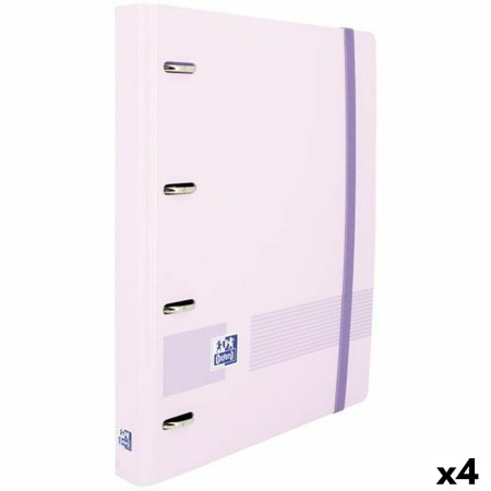 Reliure à anneaux Oxford Live & Go Mauve A4+ (4 Unités)