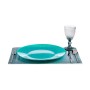 Assiette plate Turquoise verre Ø 32 cm (12 Unités)