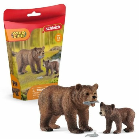 Figurine Schleich 42473 Maman grizzly avec ourson Plastique