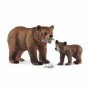 Figurine Schleich 42473 Maman grizzly avec ourson Plastique