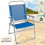 Chaise de Plage Aktive Gomera Bleu 48 x 88 x 50 cm Aluminium Pliable (4 Unités)