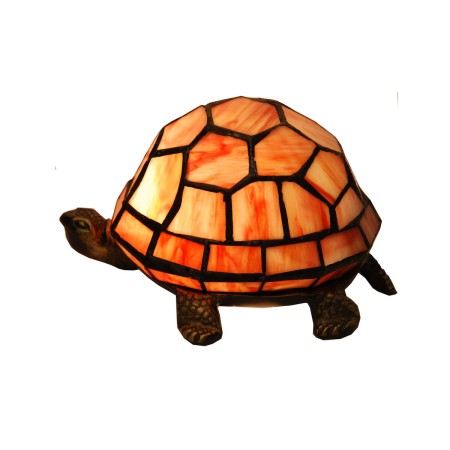 Lampe de bureau Viro Tiffany Orange Zinc 60 W 14 x 12 x 21 cm Tortue