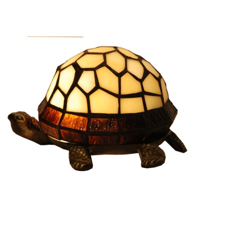 Lampe de bureau Viro Tiffany Beige Zinc 60 W 14 x 12 x 21 cm Tortue