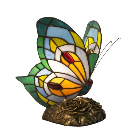 Lámpara de mesa Viro Tiffany Multicolor Zinc 60 W 23 x 28 x 23 cm Mariposa