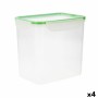 Boîte à lunch hermétique Quid Greenery Transparent Plastique (4,7 l) (Pack 4x)