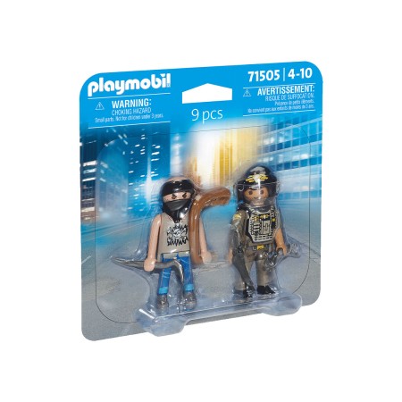 Playset Playmobil Police Voleur 9 Pièces