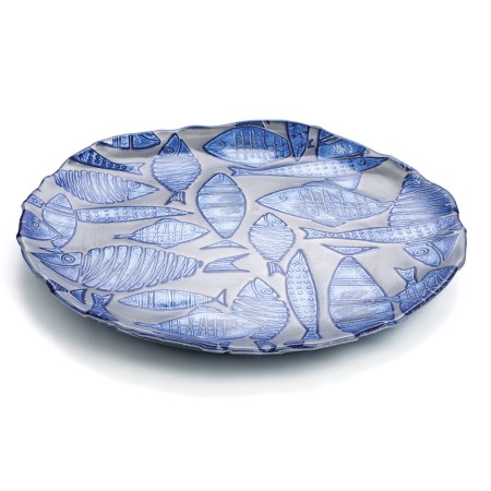 Assiette plate Quid Mar de Viento Bleu verre (Ø 32 cm) (Pack 6x)