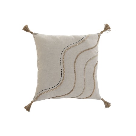 Cojín Home ESPRIT Beige Natural Boho 45 x 45 cm