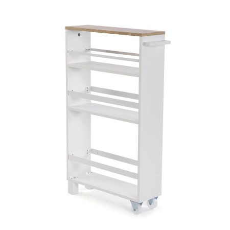 Carro de Cocina Versa Blanco Metal Madera MDF 15 x 79 x 50 cm