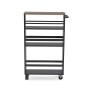 Chariot de Cuisine Versa Gris foncé Métal Bois MDF 15 x 79 x 50 cm