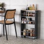 Chariot de Cuisine Versa Gris foncé Métal Bois MDF 15 x 79 x 50 cm