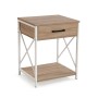 Table de Nuit Versa Blanc PVC Bois Métal 40 x 60 x 48 cm