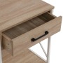 Mesita de Noche Versa Blanco PVC Madera Metal 40 x 60 x 48 cm