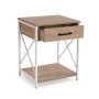 Table de Nuit Versa Blanc PVC Bois Métal 40 x 60 x 48 cm