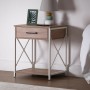 Mesita de Noche Versa Blanco PVC Madera Metal 40 x 60 x 48 cm