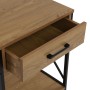 Table de Nuit Versa Noir PVC Bois Métal 40 x 60 x 48 cm
