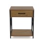 Table de Nuit Versa Noir PVC Bois Métal 40 x 60 x 48 cm
