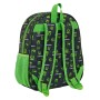 Mochila Escolar 3D Minecraft Negro Verde 27 x 33 x 10 cm