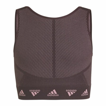 Soutien-gorge de Sport Adidas Aeroknit Seamless Bordeaux Rouge foncé