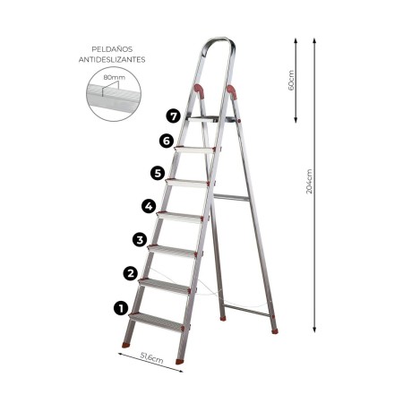 Escalera plegable Rolser 7 PELD ALUMINIO Aluminio