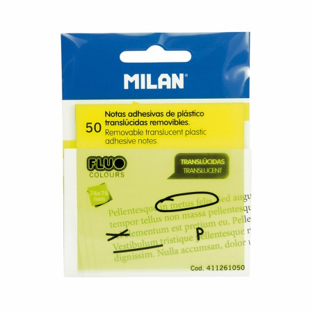 Notas Adhesivas Milan 411261050 Flúor 76 x 76 mm Translúcido