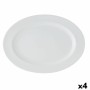 Assiette plate Ariane Brasserie Céramique Blanc (38 X 26 cm) (Pack 4x)