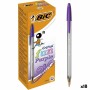 Set de Bolígrafos Bic Cristal Fun Púrpura 1,6 mm (18 Unidades)