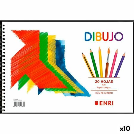 Bloc de dibujo ENRI Blanco A4+ 20 Hojas (10 Unidades)