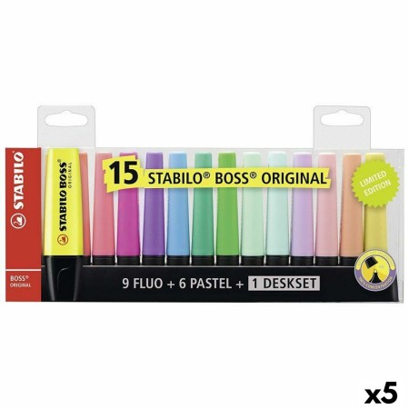 Set de Marcadores Fluorescentes Stabilo Boss Multicolor (5 Unidades)