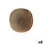 Assiette plate Bidasoa Ikonic Céramique Marron (20,2 x 19,7 x 1,3 cm) (Pack 6x)