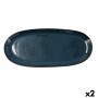 Plat à Gratin Bidasoa Ikonic Céramique Bleu (36 x 16 cm) (Pack 2x)