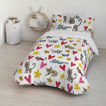 Housse de Couette Decolores Gatets Multicouleur 155 x 220 cm