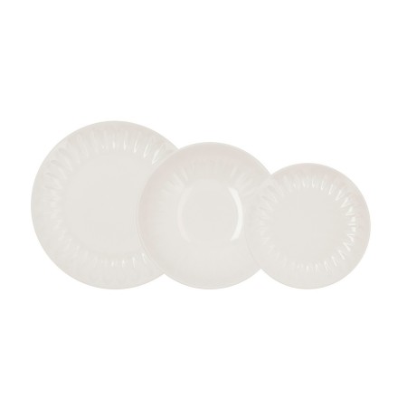 Assietes Bidasoa ROMANTIC IVORY Céramique Blanc (18 Pièces)